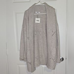 JACK by BB Dakota NWT Oatmeal Chunky Knit Open Front Cardigan Sweater Medium